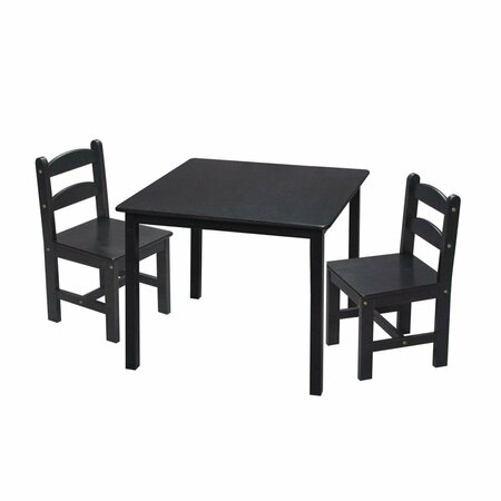 SEATSOLUTIONS Childrens Square Table with 2 Matching Chairs - Espresso SE3512362